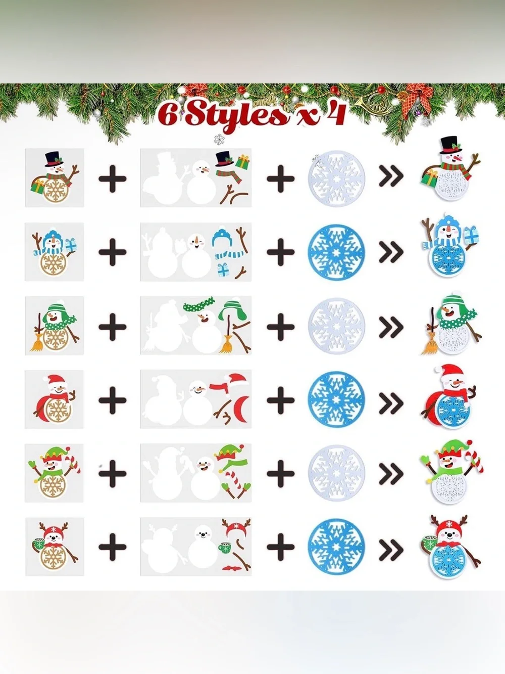 🎄☃️ 24PCS Christmas Snowman Coaster DIY Craft Kit – Holiday Party Fun!